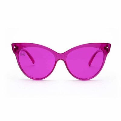 Солнечные очки объектива мадженты рамки глаз кота терапией цвета пластиковые